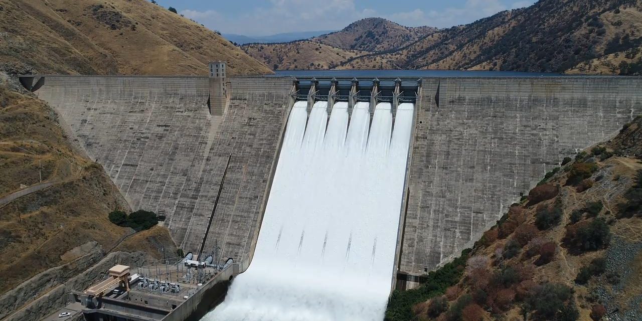 Pine Flat Spillway during a flood release in 2017
