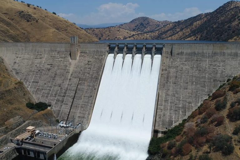 Pine Flat Spillway during a flood release in 2017